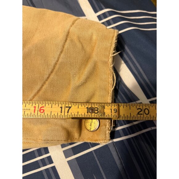 VTG Carhartt Barn Chore Tan Jacket Blanket Lined Work Coat HD Canvas Mens - Picture 6 of 16